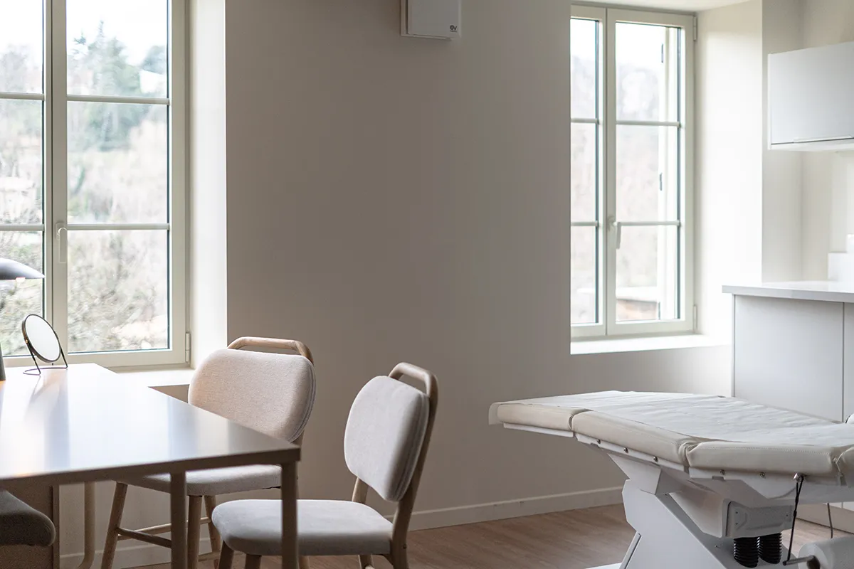 Villa des Monts d&rsquo;Or - vue sur le jardin du bureau