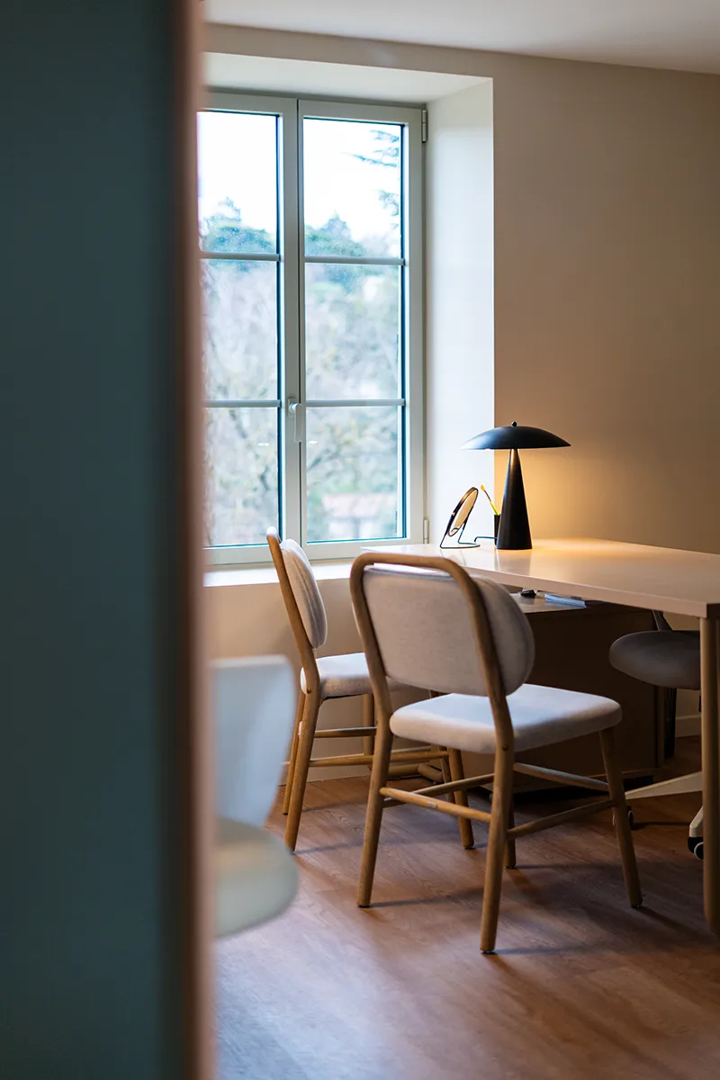 Villa des Monts d&rsquo;Or - vue sur le jardin du bureau